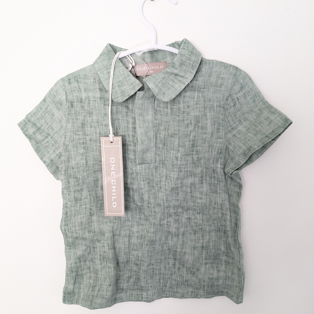 Green Collared Shirt by One Child